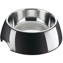 Gamelle pour chien Hunter mélamine acier inoxydable noir 160 ml (14,5 x 14,5 x 7 cm)