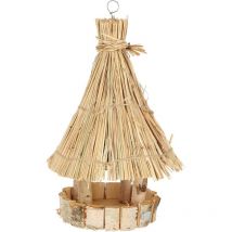 Mangeoire oiseaux en bouleau à suspendre