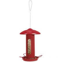 Mangeoire solo métal rouge h 44 cm pour oiseaux Animallparadise