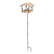 Mangeoire sur pied en bois 131cm motif oiseaux