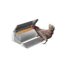 Mangeoire xxl pour poules distributeur automatique à pédale en acier 10 kg