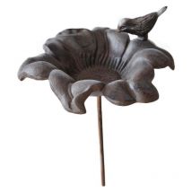 Mangiatoia per uccelli in ghisa Fiore 24 x 100 cm