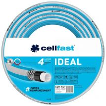 Cellfast Manguera de jardín IDEAL, Duradera, Flexible, 4 Capas, Trenzada Cruzada Duradera, Resistente a los rayos UV y a las algas, Tecnología REACH,