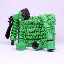 Kaejyiut - Manguera de jardín extensible de 45 m/150 pies, flexible, con conectores retráctiles y pistola pulverizadora de 7 funciones para riego y