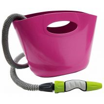 Manguera de riego 5-15m Aquapop Fucsia con bolsa de almacenamiento