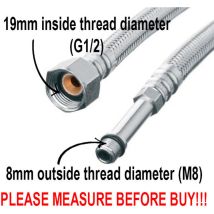 Manguera Flexible De Acero Trenzado M8x1/2" Longitud 60 Cm