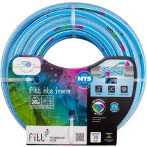 Nts jeans 1/2' (12,5 mm) 20 m – Tuyau d'Arrosage de Jardin robuste et malléable Bleu clair pour une Utilisation intensive - Fitt