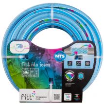 Nts jeans 5/8' (15 mm) 50 m – Tuyau d'arrosage de jardin robuste et malléable bleu clair pour une utilisation intensive - Fitt