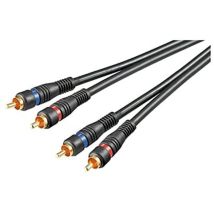 Cavo audio rca professionale placcato in oro schermato connettore rca nero 5 mt