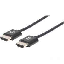 Manhattan - Câble de raccordement hdmi Fiche mâle hdmi-a, Fiche mâle hdmi-a 0.50 m noir 394406 4K uhd, canal de retour au