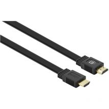 Manhattan - Câble de raccordement hdmi Fiche mâle hdmi-a, Fiche mâle hdmi-a 0.50 m noir 355599 4K uhd, blindage double, plat, modèle plat Câble hdm