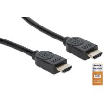 Manhattan - Câble de raccordement hdmi Fiche mâle hdmi-a, Fiche mâle hdmi-a 1.00 m noir 354837 4K uhd, canal de retour audio, contacts dorés Câble