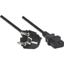 Strom Anschlusskabel [1x Schutzkontakt-Stecker - 1x Kaltgeräte-Buchse C13] 1.80 m Schwarz - Manhattan