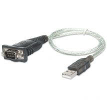 Ic Intracom Manhattan - Usb Auf Seriellen Anschluss Adapter (45 Cm Kabel, Rs-232), Grau