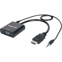 Manhattan - Adaptateur tv, écran 151559 [1x hdmi mâle - 1x vga femelle, Jack femelle 3.5 mm] noir A618931