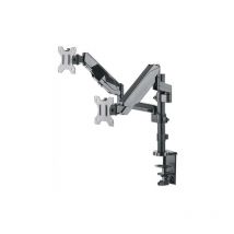 Supporto da Scrivania Doppio Monitor 17-32'' con molla a gas Nero - Manhattan