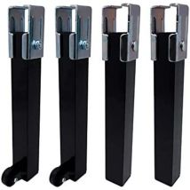 Set di 4 gambe per rete pt25 30x30x260mm con rotelle, nero 96401 Micel