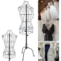 Manichino da sartoria, in metallo, per sartoria, da donna, regolabile in altezza (140 – 170 cm) da utilizzare come busto decorativo o appendiabiti