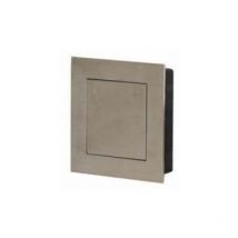 Manici quadrati da incasso per ciotole - Con piastra di spinta - Diametro 80 mm - Acciaio inox spazzolato