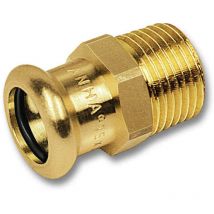 Nipplo a crimpare su rame, diametro 22 mm, filetto maschio 15x21.