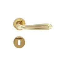 Maniglia goccia Q.8 con rosetta ottone lucido