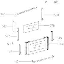 Maniglia destra con riferimento 47 - Forni, Fornelli Elettrici e a Gas Leisure 4350072