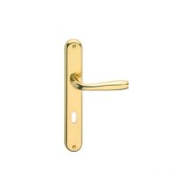 Maniglia serie Goccia con placca in lega cromo satinato quadro 8/90 mm