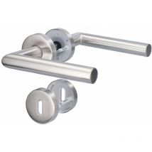 88020500 Maniglia per porta Moskau-II in acciaio inossidabile con rosetta ø 52mm - Alpertec