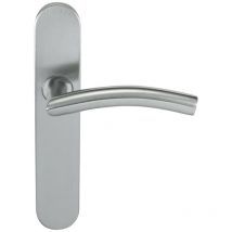 Maniglia per porta Klose Besser in acciaio Inox 304 su Placche, modello 'Romy a Onda' Bec de cane