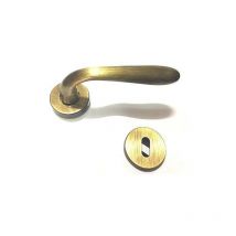 Maniglia per porte interne, con bocchetta e rosetta Goccia in ottone bronzato