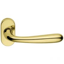 Maniglia porta blindata rosetta ovale 'goccia' dx - cromo satinato