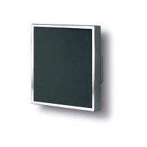 Maniglia quadrata con inserto nero centrale effetto cromato lucido 65x65x25 - 405 Quadra