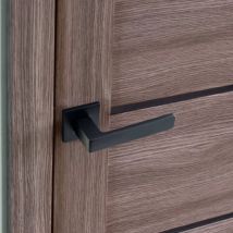 Poignées de porte sur rosace noir mat carré - Modèle Nathaly