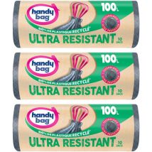 Maniglie scorrevole ultra resistenti 100 l, 80% plastica riciclata, confezione da 3 rotoli da 10 sacchetti