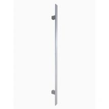 Maniglione Cromato Satinato Piatto 80 cm per Porta Esterna Blindata Verticale