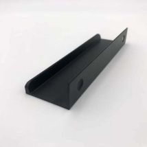Shining House Manijas Para Muebles, Manijas Ocultas Para Puertas Con Barra En T De 128 Mm, Color Negro Mate, Manija De Perfil De Aluminio