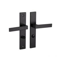 Alpertec - manijas de puerta con cerradura Nathan acero, distancia entre ejes de 195 mm