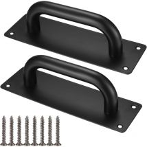 Manijas para puertas corredizas, manijas de acero inoxidable para puertas de gabinete con placas traseras para graneros, puertas de madera y jardines