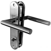 Klose Besser - Manilla de puerta con placa «Distancia entre ejes de 165 mm» Acero inoxidable 304 Mini «tina» Condamnation sans voyant
