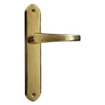 KORMAX manilla latonada satinada 24x4,6 cm mate juego , Juego de manillas Satinada matePlaca de 24cm alto y 4,6 cm ancho. Kormax Incluye esparrago y