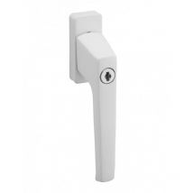 Manilla de ventana, manilla de palanca con llave, muescas de 90° con tornillo oculto, blanca