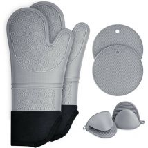Maniques Cuisine, Gant Four Anti Chaleur Lot de 6 Résistant, à la Chaleur Jusqu'À 230°C
