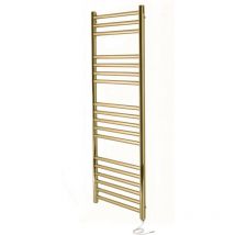 Manissa - Boston Electric Brushed Brass Heated Towel Rail 500mm w x 1000mm h Bathroom Towel Radiator
