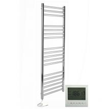 Greenedhouse - Riga Electric Stainless Steel Heated Towel Rail 600 x 1000mm + 7 Day Timer/thermostat