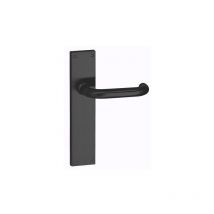 Manivela Puerta 30 Aluminio Negro Placa Larga