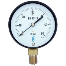 Distrilabo - Indicador de gas con protecci n antichoque - Conexi n vertical 8x13 - Ø63mm dial 0 a 600mbars
