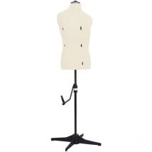 Maison Chic - Mannequin de couture ajustable pour homme Buste Décoratif de homme Crème Taille 37-45 46605