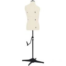 Mannequin de couture ajustable pour homme Crème Taille 37-45 Vidaxl