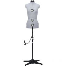 Lexlife - Mannequin de Couture Réglable Femme Avec 13 Molettes de Précision - 33 à 40 Taille s Ajustable pour Projet de Couture - Gris
