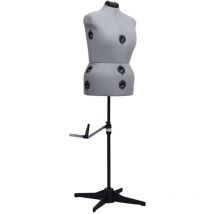 Lexlife - Mannequin de Couture Réglable Femme Avec 13 Molettes de Précision - 44 à 50 l Taille Ajustable Idéal pour Couture - Gris